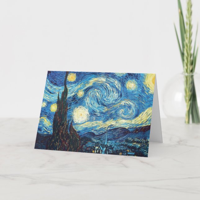 Målning Van Gogh för Starry natt Kort (Framsida)