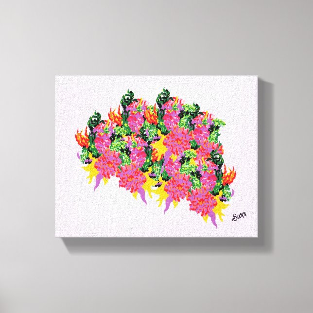 Målning: Wildblommor Canvastryck (Framsida)