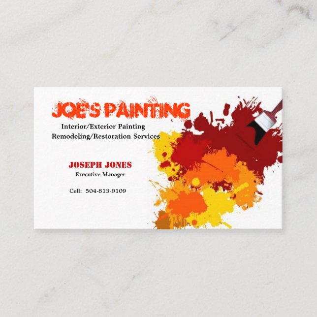 Målningaffären Kort-Tar prov II Visitkort (Framsida)