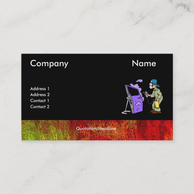 Målningbilar med gränsen visitkort (Framsida)