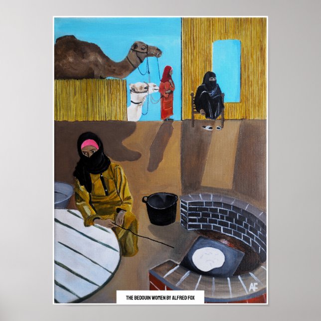 Målningen Bedouin Kvinnor av Alfred Fox Poster (Framsidan)
