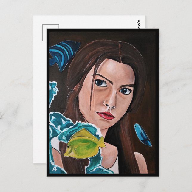 Målningen Den stjärnödda älskaren av Alfred Fox Vykort (Fram/baksida)