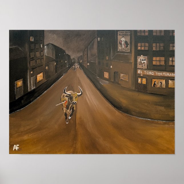 Målningen El Toro Torturado av Alfred Fox Poster (Framsidan)