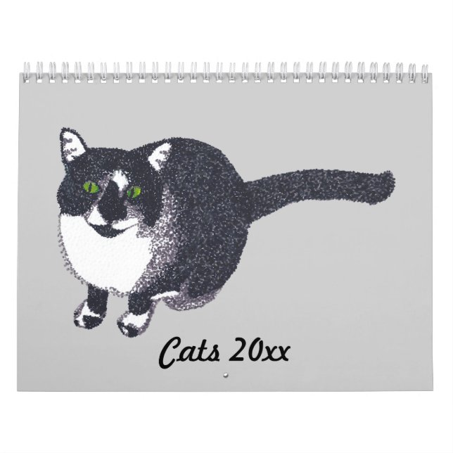 Målningkonstverk av kattkalendern 20xx kalender (Omslag)