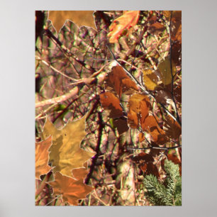 Målningsdekanter för jägarens mur-natur-kamouflage poster