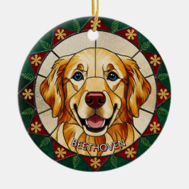Målningseffekt i glas DOGS namn jul  Julgransprydnad Keramik