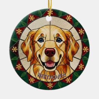 Målningseffekt i glas DOGS namn jul  Julgransprydnad Keramik