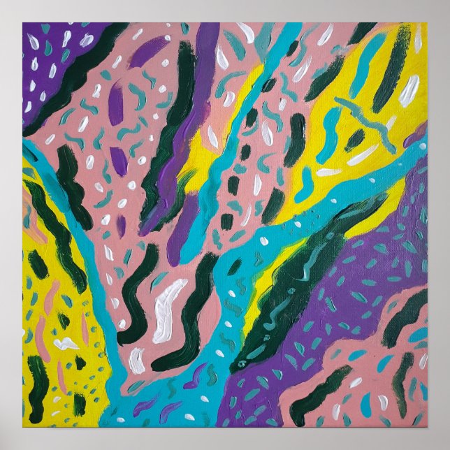 Målningsfärg för uttrycklig Abstrakt i flera färge Poster (Framsidan)