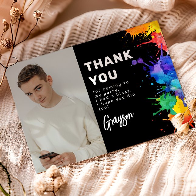 Målningsfödelsedagsfest Tack Kort (Skapare uppladdad)