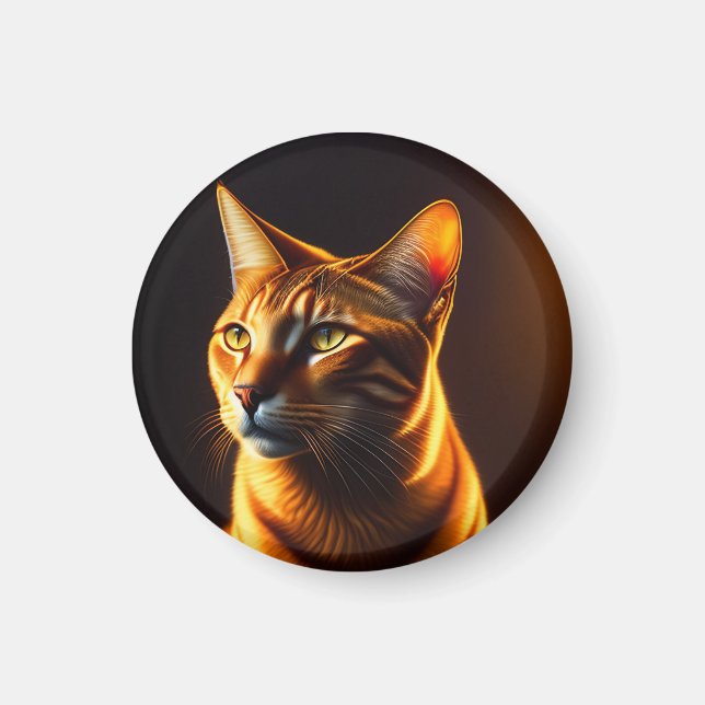 Målningsgåva för Cute Cat Ansikte Porträtt Magnet (Framsidan)