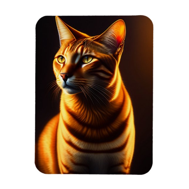 Målningsgåva för Cute Cat Ansikte Porträtt Magnet (Vertikal)