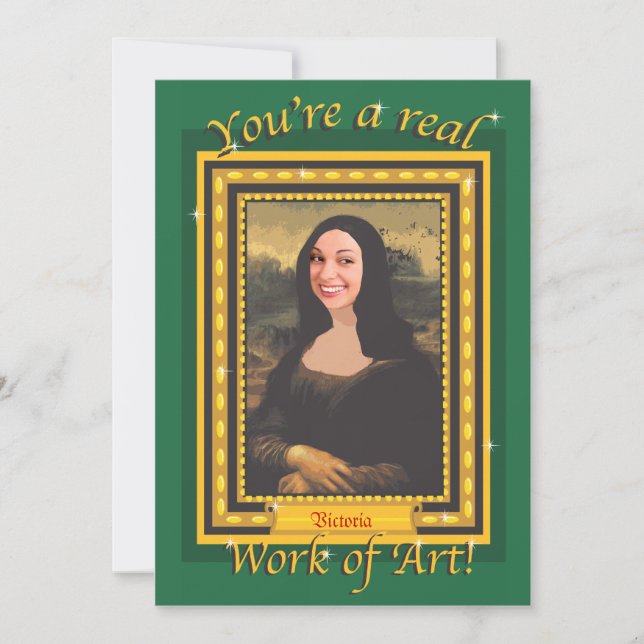 Målningspartaj fotoinbjudan med elegant ram inbjudningar (Framsida)