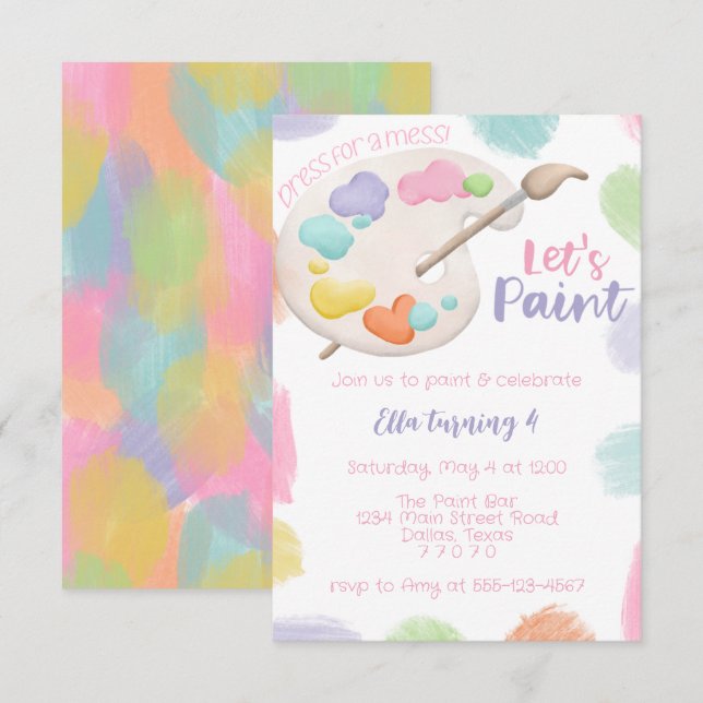 Målningspartyns inbjudan (Fram/baksida)