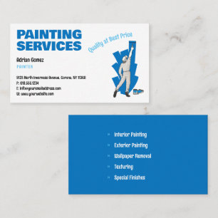 Målningstjänster   Painter på Affärskortet Arbete Visitkort
