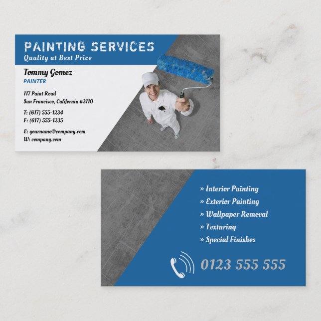 Målningstjänster | Professionell Painters Visitkort (Fram/baksida)