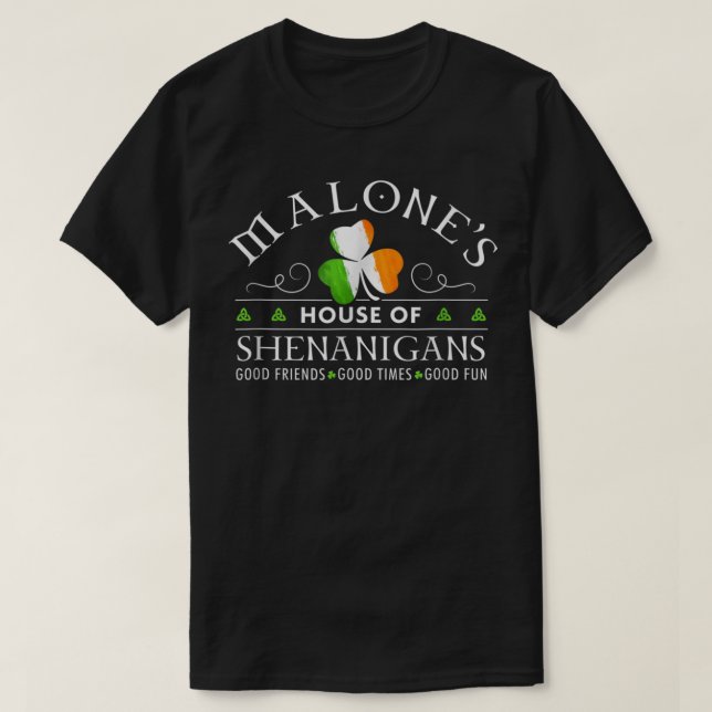 Malone House of Shenanigans St patricks day T Shirt (Design framsida)