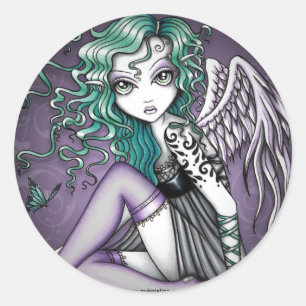 Malory Violet Tattoo Angel Stickers Runt Klistermärke