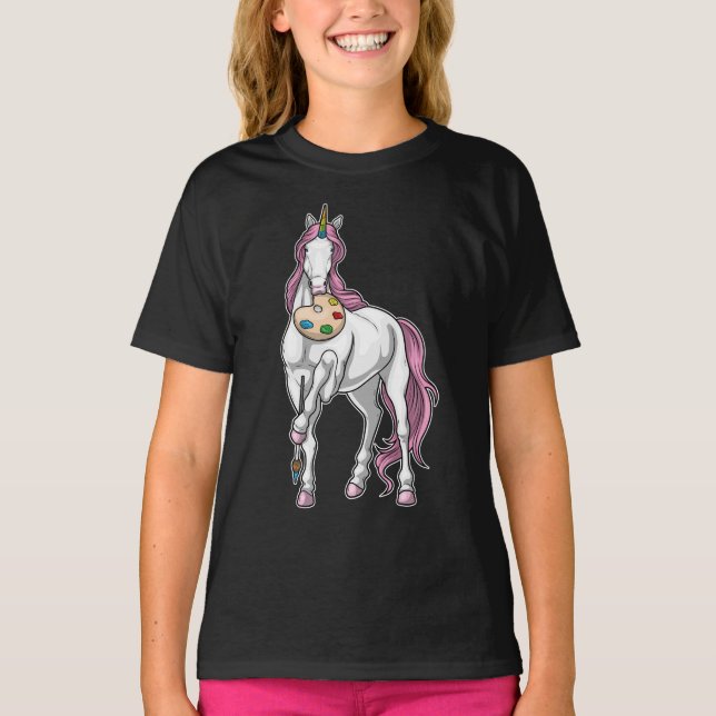 Målpensel för Unicorn-målare T Shirt (Framsida)
