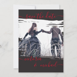 Målpenseldrag Bröllop Foto Spara datum Inbjudningar