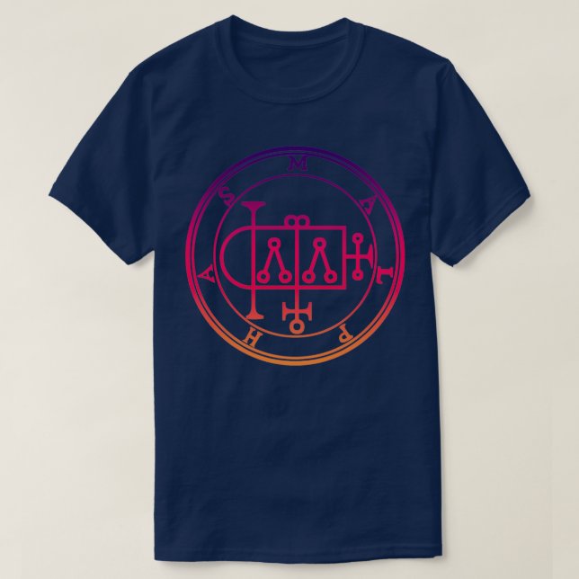Malphas Sigil Bygger Houses Lila Orange T Shirt (Design framsida)