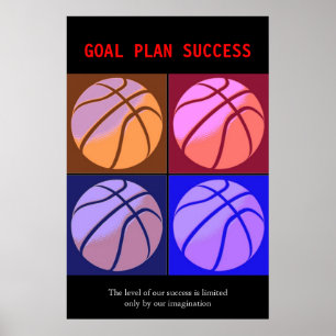 Målplan - framgångsrik basketsport poster