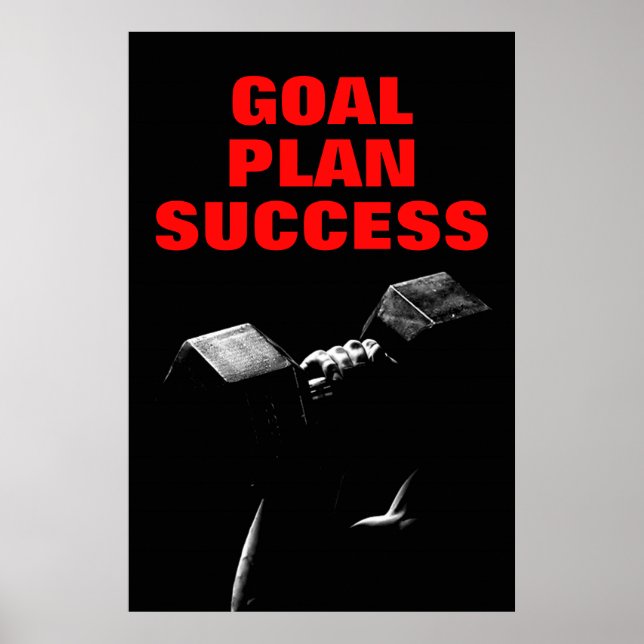 Målplanen lyckas Bodybuilding Training Fitness Poster (Framsidan)