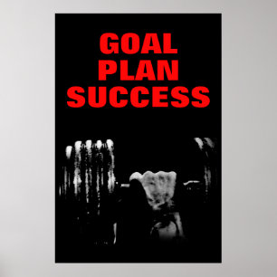 Målplanen lyckas Bodybuilding Training Fitness Poster