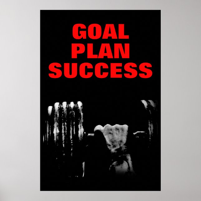 Målplanen lyckas Bodybuilding Training Fitness Poster (Framsidan)