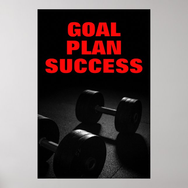 Målplanen lyckas Bodybuilding Training Fitness Poster (Framsidan)