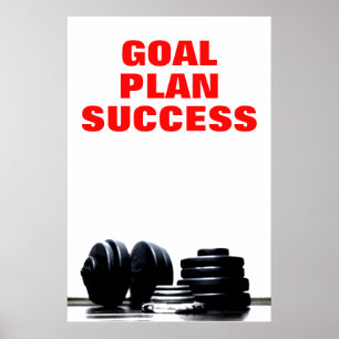 Målplanen lyckas Bodybuilding Training Fitness Poster