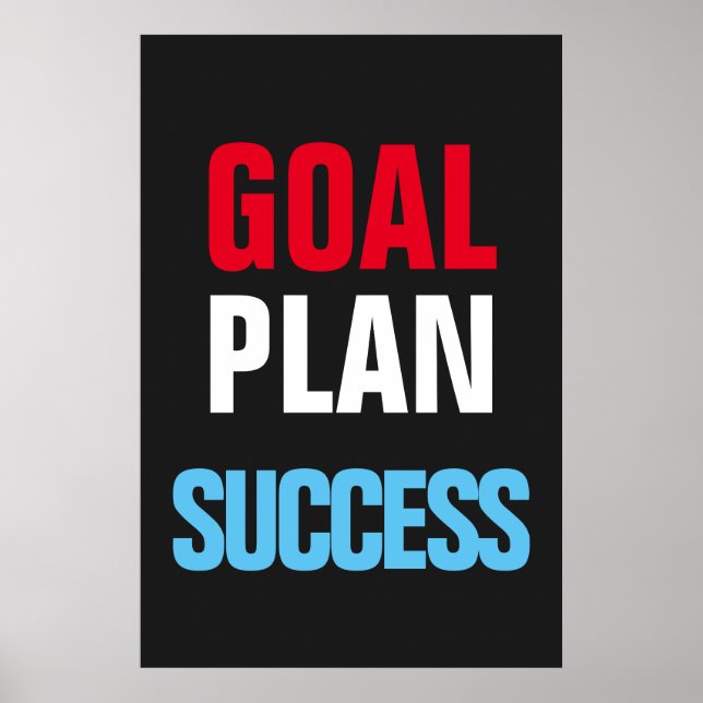 Målplanen lyckas Motivational Inspirational Poster (Framsidan)