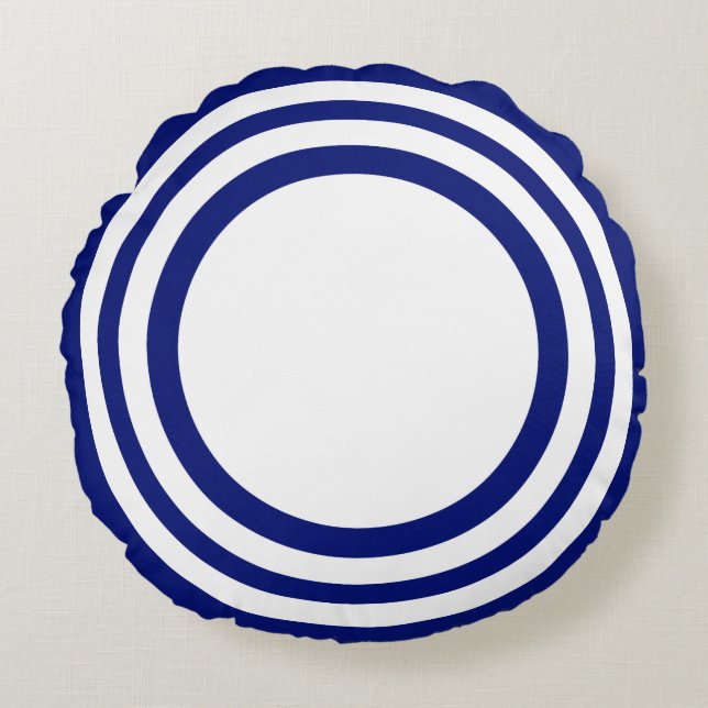 Målpunkt,Blåvit runda fyllning Rund Kudde (Framsidan)