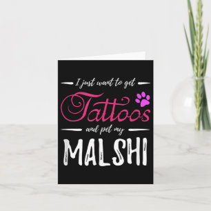 Malshi Hund älskare Tattoo Rolig hund Mamma Gift I Kort