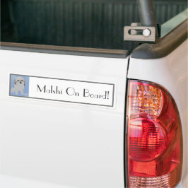 Malshi Hund Bumper Sticker Bildekal