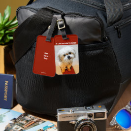 Malshi Hund Dubbelsidig Resväskemärke Bagagebricka