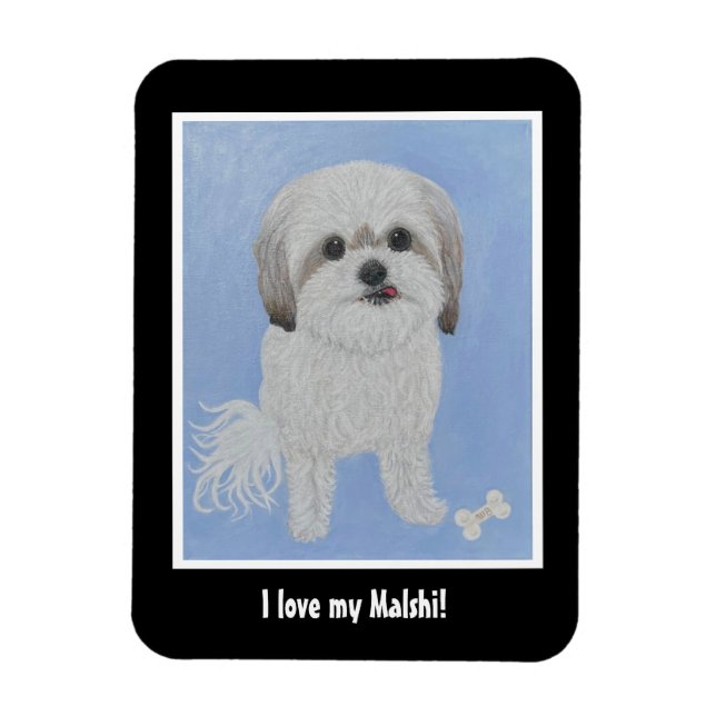 Malshi Hund Flexible Photo Magnet (Vertikal)
