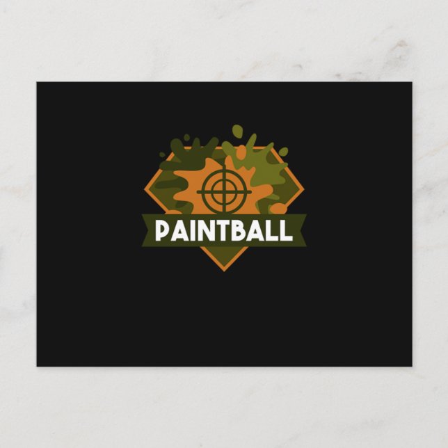 Målskjutningspresent För Paintball Militär Paintba Vykort (Framsida)