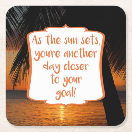 Målstöd för Sunset Beach-temat Mål Underlägg Papper Kvadrat