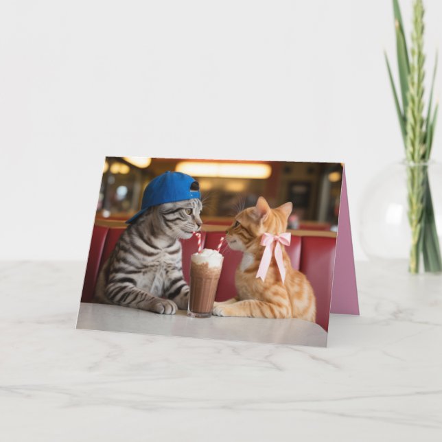 Malt Shop Valentine Card Helgkort (Framsida)