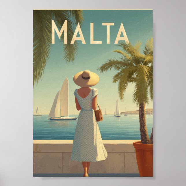 Malta 50-tal vintage poster (Framsidan)
