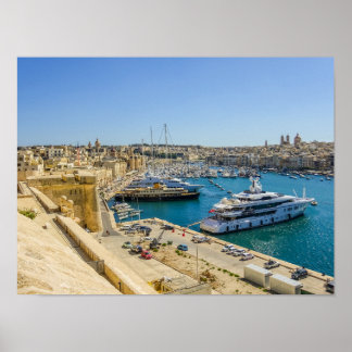 Malta Birgu Strandpromenad Fort St. Angelo Vittori Poster