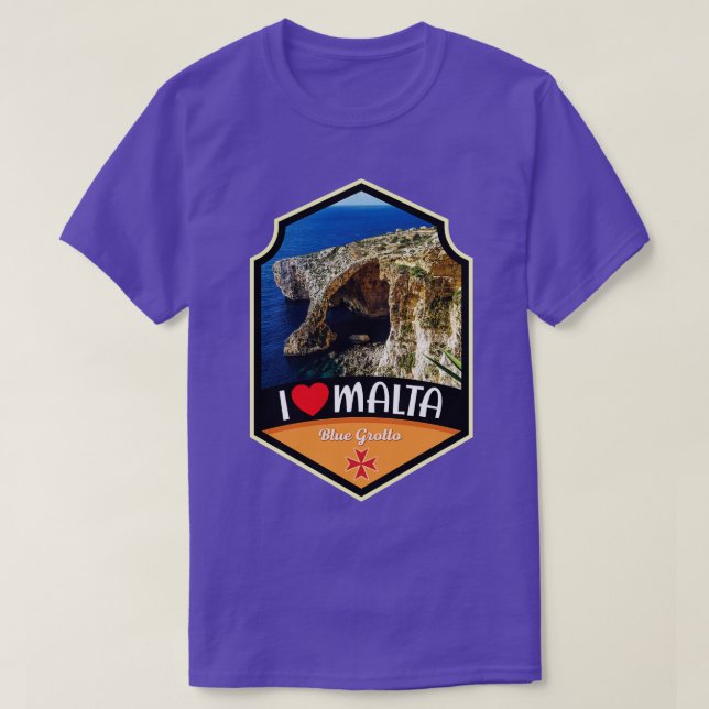Malta Blue Grotto Caves i sommar T Shirt (Design framsida)