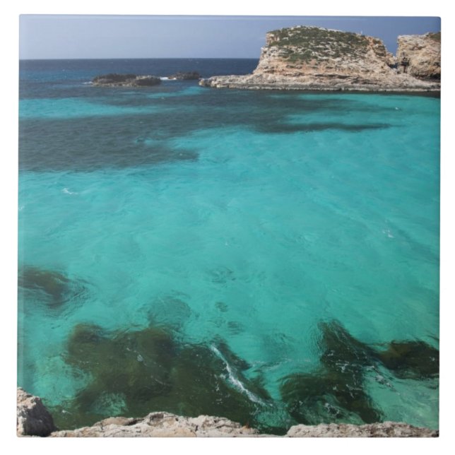 Malta, Comino Island, Blue Lagoon Kakelplatta (Framsidan)
