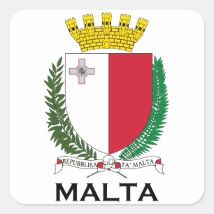 MALTA - emblem/vapensköld/symbol/flagga Fyrkantigt Klistermärke