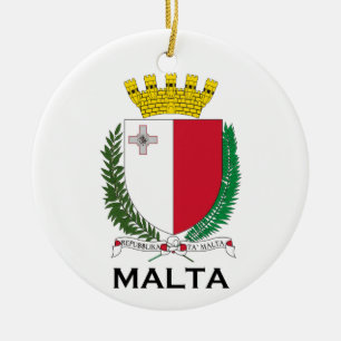 MALTA - emblem/vapensköld/symbol/flagga Julgransprydnad Keramik