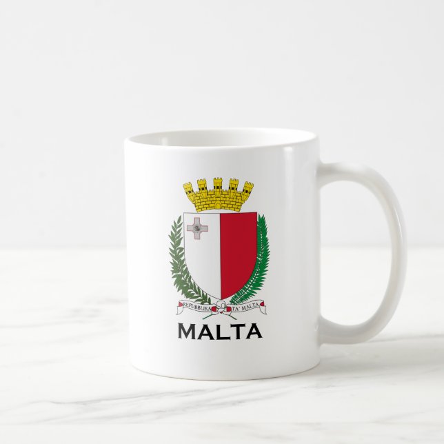 MALTA - emblem/vapensköld/symbol/flagga Kaffemugg (Höger)