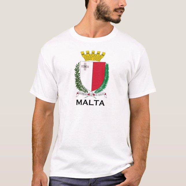 MALTA - emblem/vapensköld/symbol/flagga Tee Shirt (Framsida)