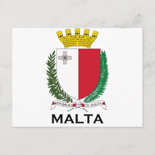 MALTA - emblem/vapensköld/symbol/flagga Vykort