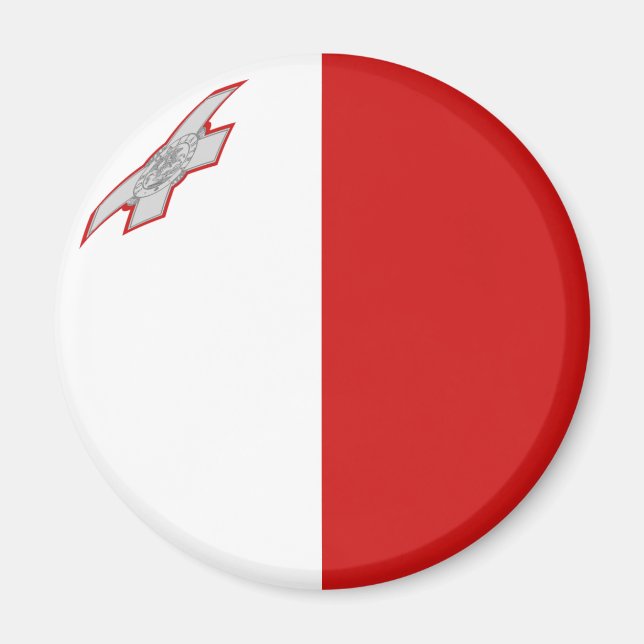 Malta Fisheye Flagga Magnet (Framsidan)