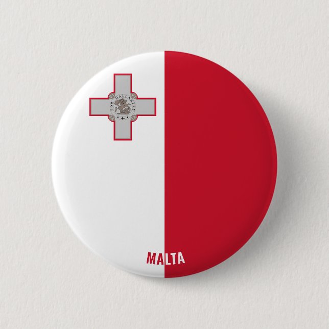 Malta Flagga Charming Patriotic Knapp (Framsida)